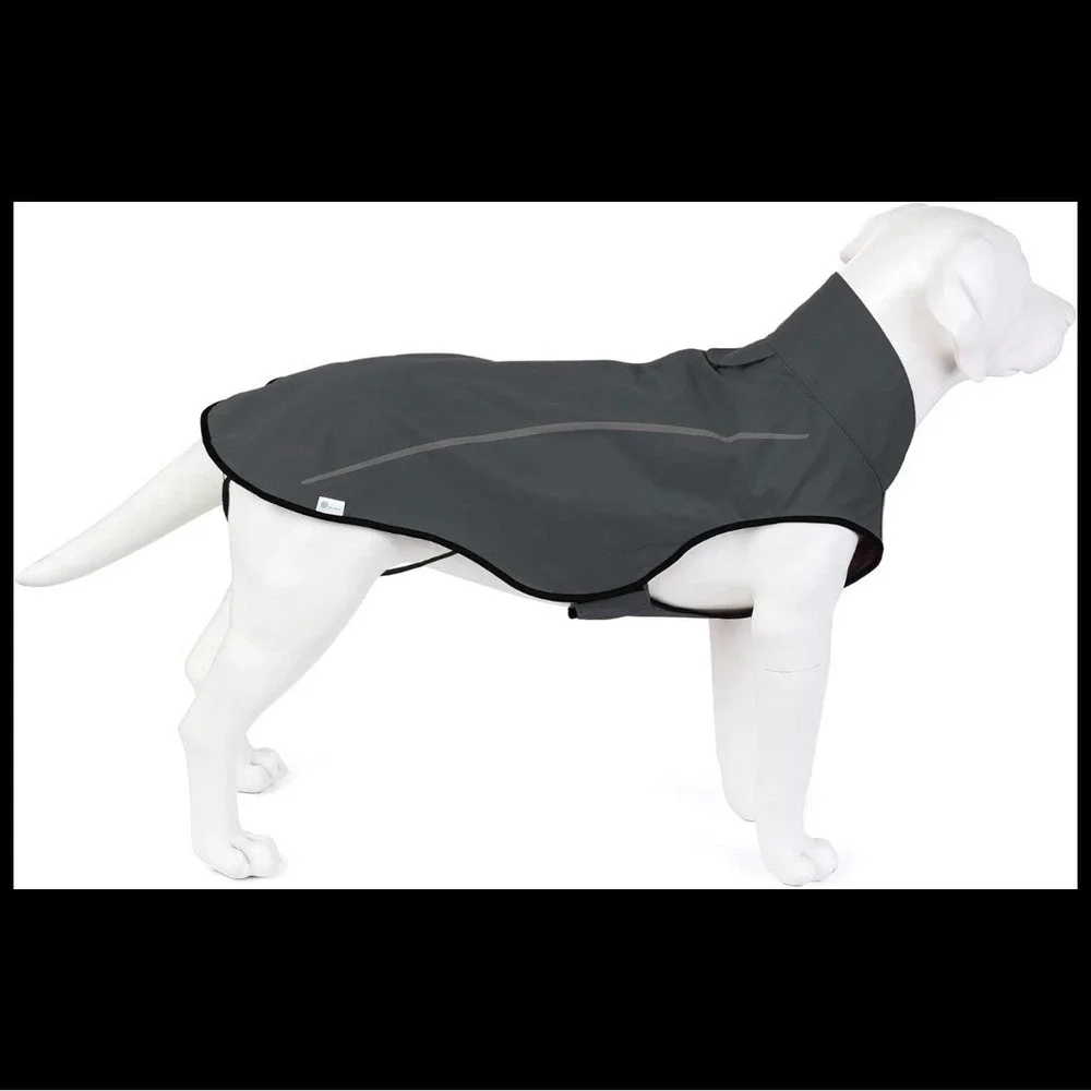 Mile High Life Dog Raincoat Size M Gray Waterproof Reflective Jacket Coat
